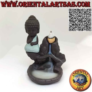 Rückflussbrenner für Räucherstäbchen mit kleinem Buddha-Kegel, in keramischer Rauchkaskade