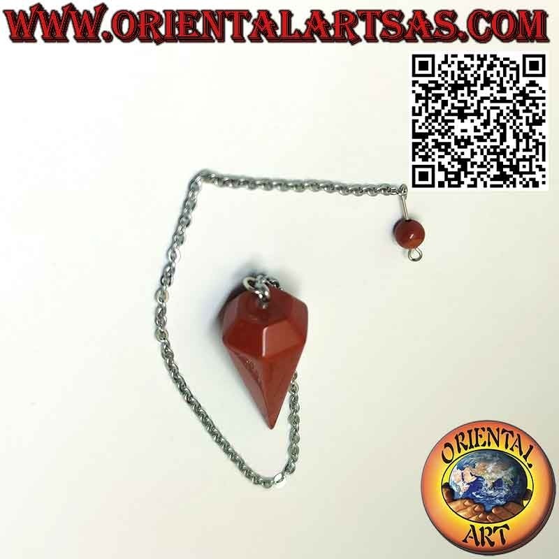 Natural Faceted Red Jasper Pendulum | Oriental Art