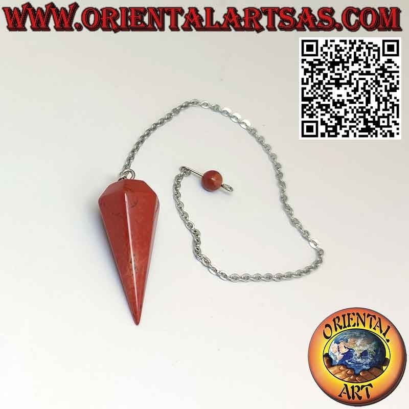 Natural Faceted Red Jasper Pendulum | Oriental Art