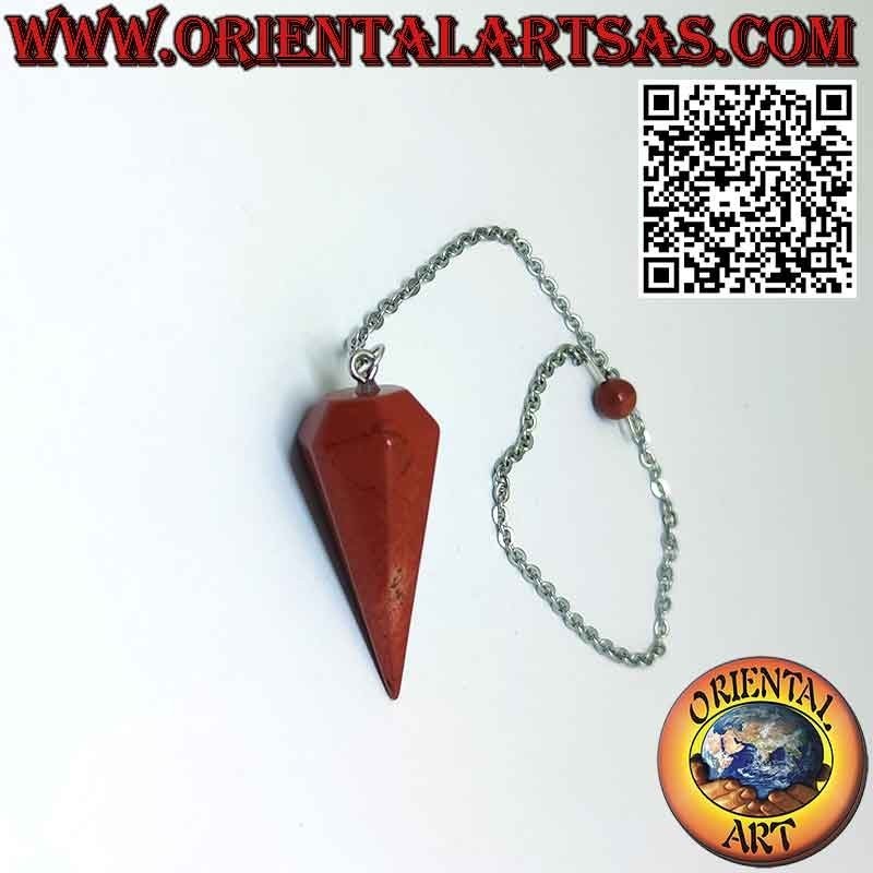 Esclusivo Pendolo in Diaspro Rosso Naturale Sfaccettato | Oriental Art