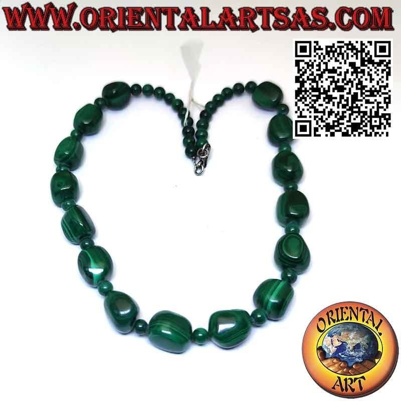 Collier Malachite Naturelle, Galets & Sphères Uniques | Oriental Art