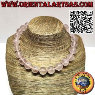 Gargantilla Cuarzo Rosa Natural 16mm Plata | Oriental Art