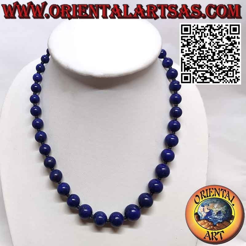 Collier Lapis-lazuli Sphères Graduées Argent | Oriental Art