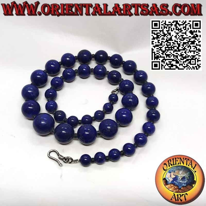 Collier Lapis-lazuli Sphères Graduées Argent | Oriental Art