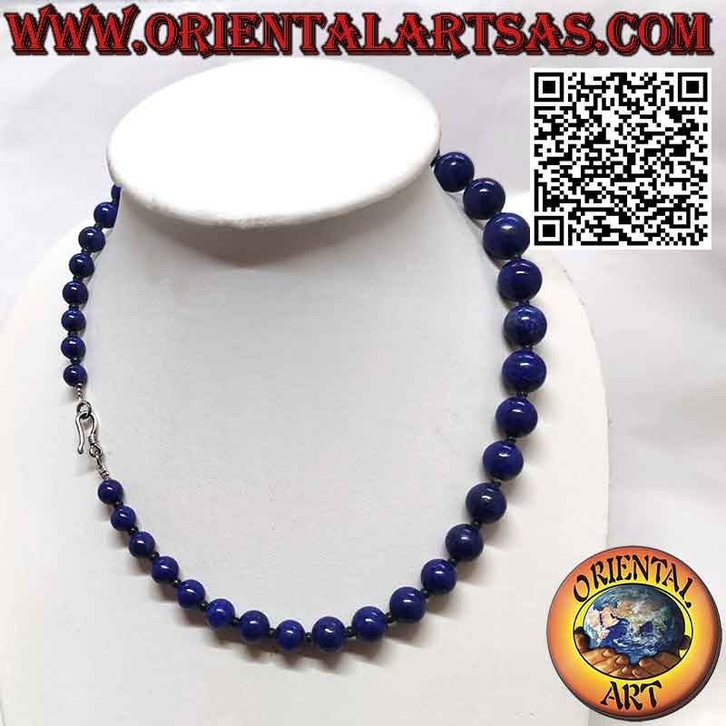 Collier Lapis-lazuli Sphères Graduées Argent | Oriental Art