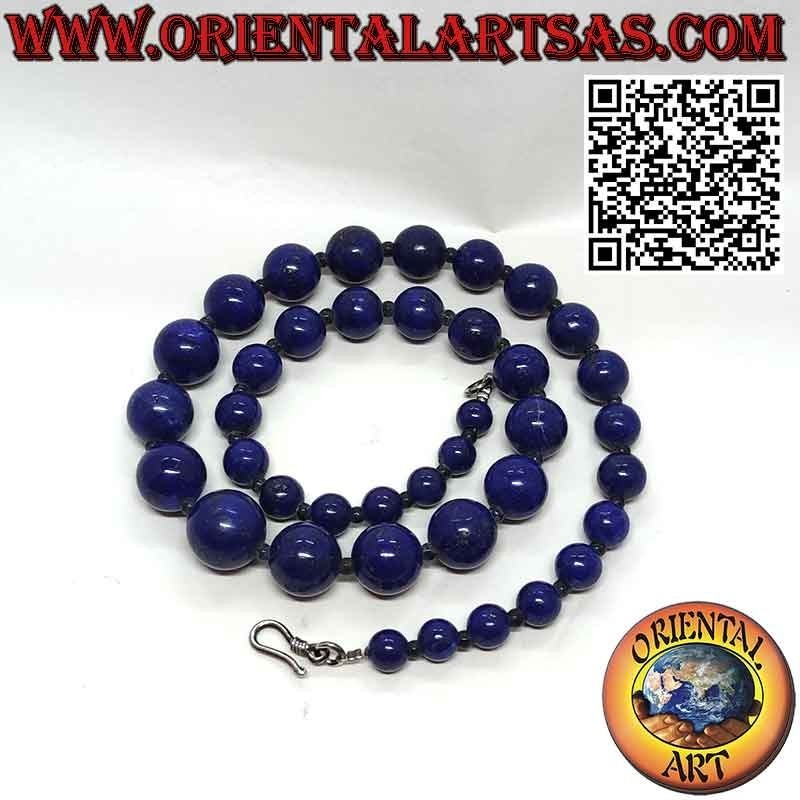 Natur-Lapislazuli Halskette, Verlauf, 925 Silber | Oriental Art