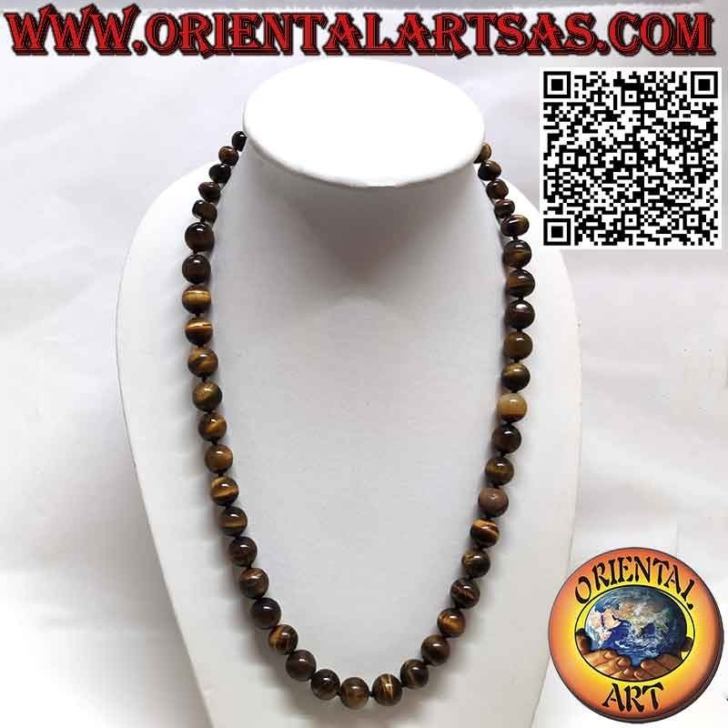 Collier Œil de Tigre Naturel (Perles & Galets) | Oriental Art