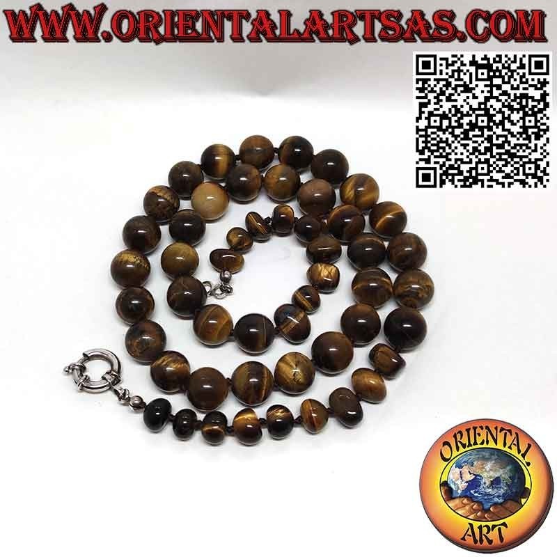 Collier Œil de Tigre Naturel (Perles & Galets) | Oriental Art