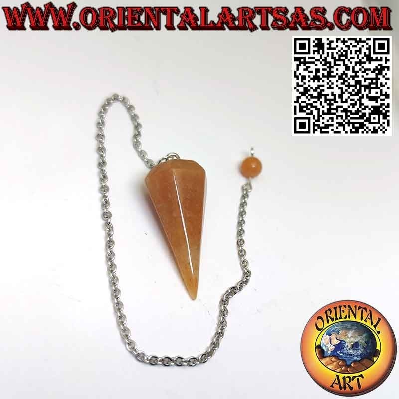 Natural Red Aventurine Pendulum (Faceted)