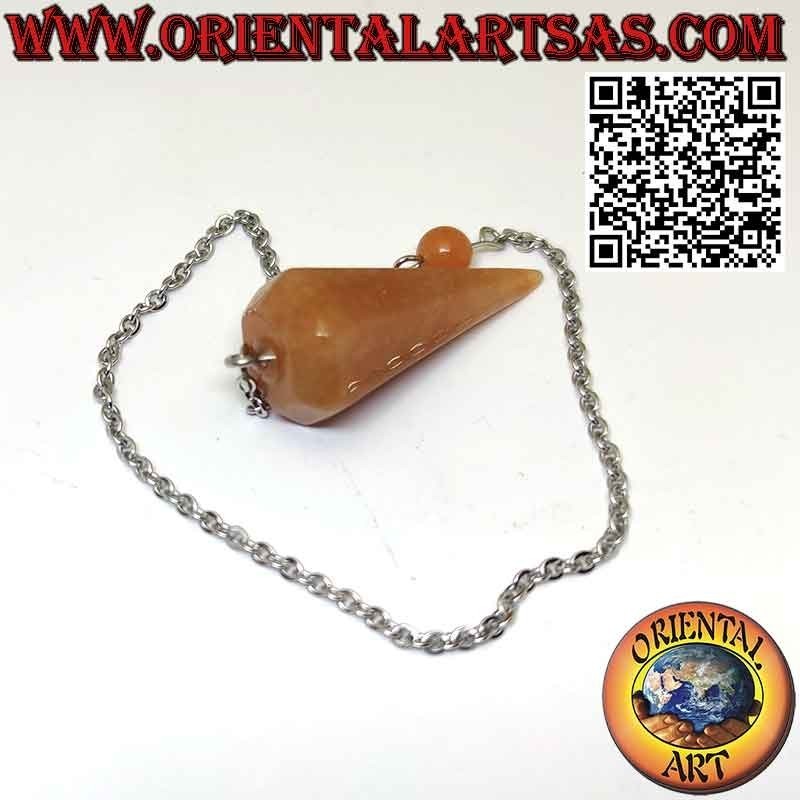 Faceted Natural Red Aventurine Pendulum | Oriental Art