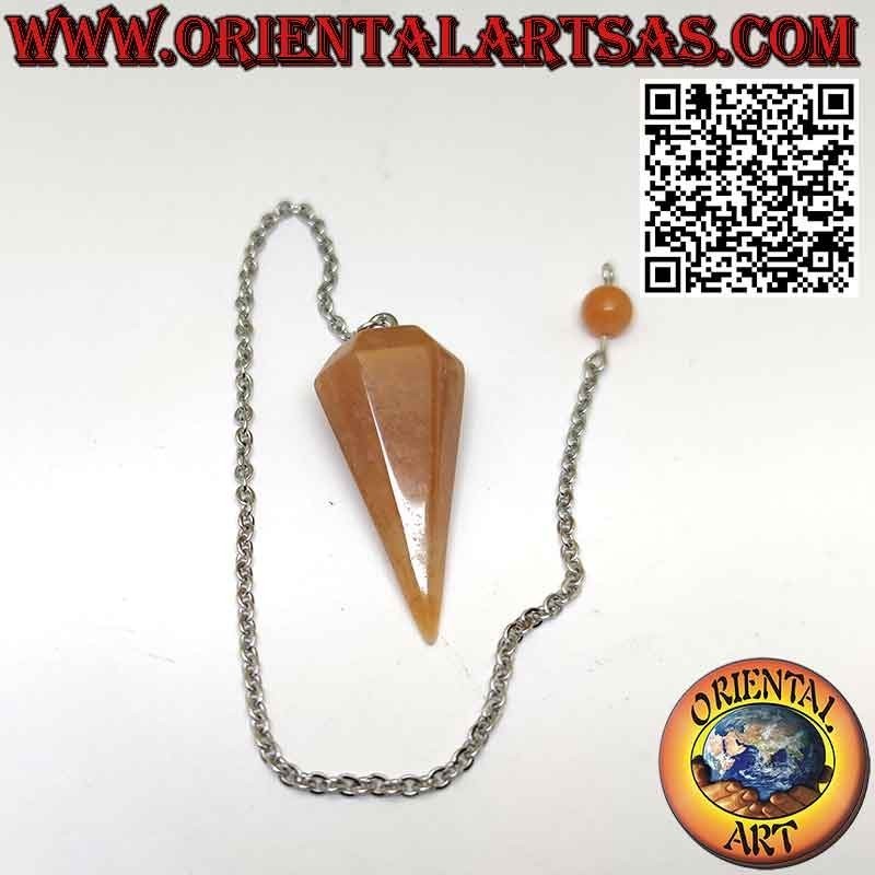 Faceted Natural Red Aventurine Pendulum | Oriental Art