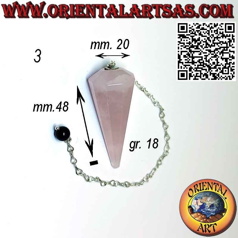 Rose Quartz & Obsidian Pendulum - Faceted & Pointed | Oriental Art
