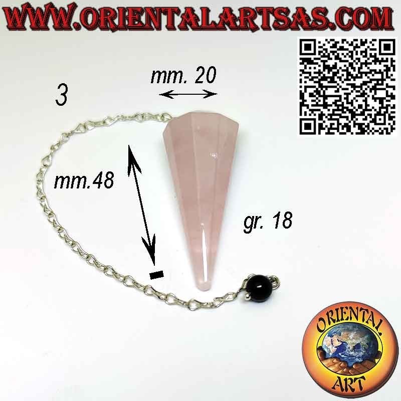 Rose Quartz & Obsidian Pendulum - Faceted & Pointed | Oriental Art