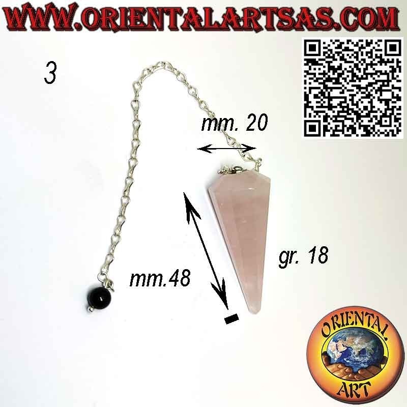 Rose Quartz & Obsidian Pendulum - Faceted & Pointed | Oriental Art
