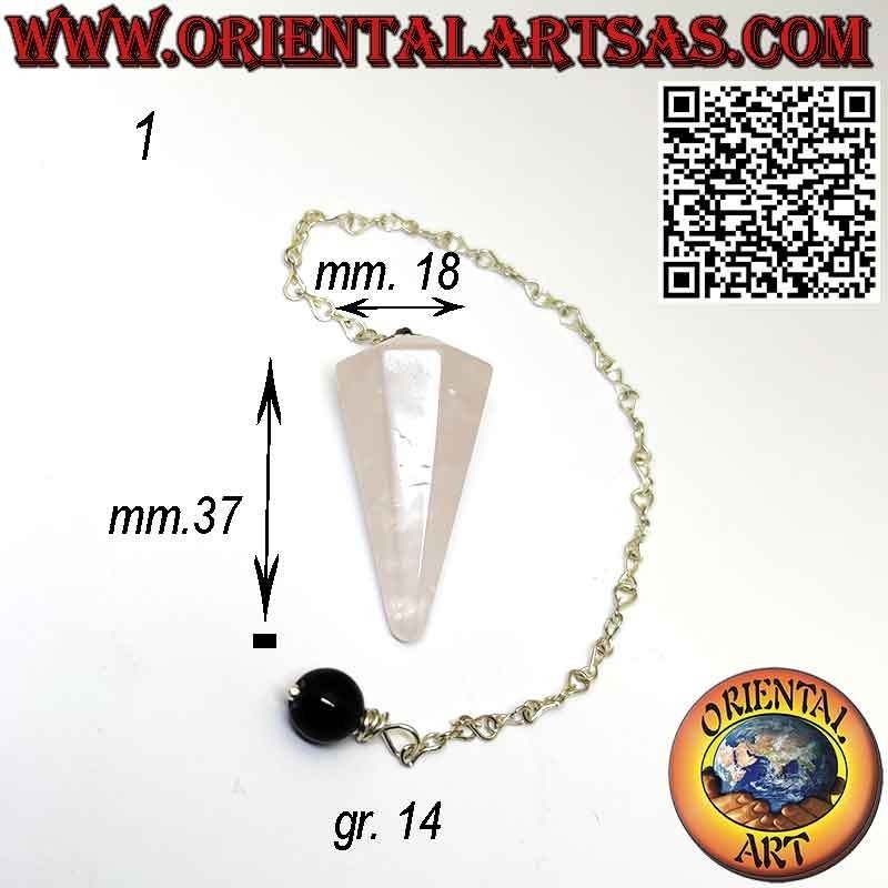 Rose Quartz & Obsidian Pendulum - Faceted & Pointed | Oriental Art