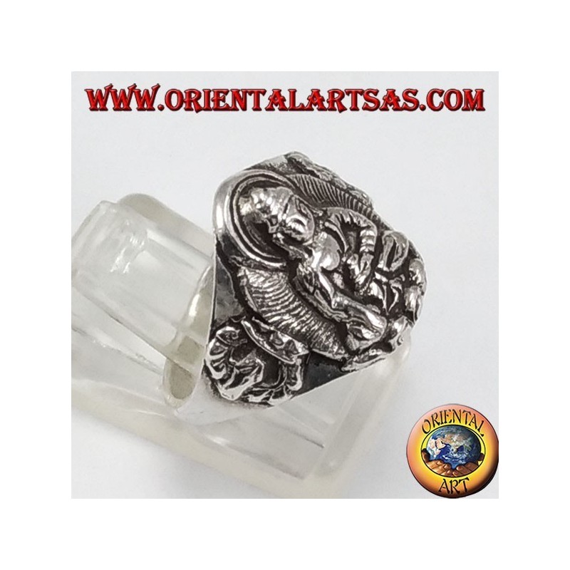 Silver Buddha Ring