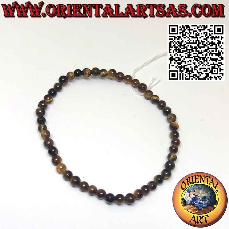 Bracciale di occhio di tigre naturale, da 4 mm (elastico)