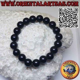 Bracciale composto di sfere da 10 mm di onice naturale su filo di nylon elastico