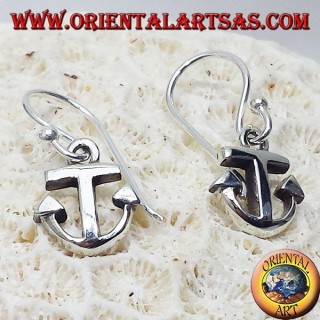 Boucles d'oreilles argent, ancre et simple
