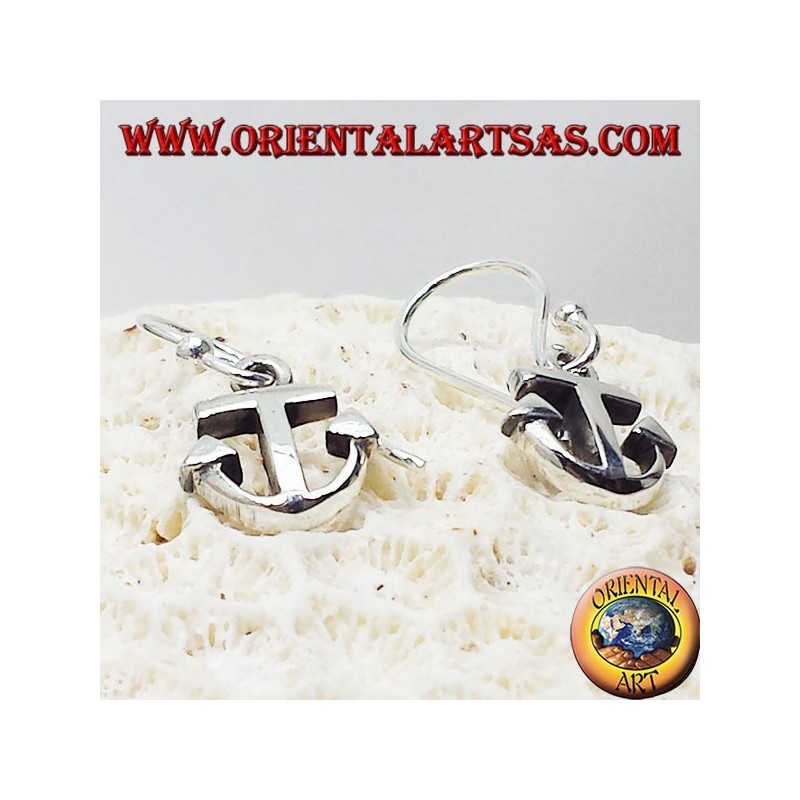 Boucles d'oreilles argent, ancre et simple
