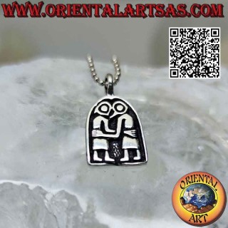 Pendentif en argent, le couple biblique Adam et Eve