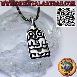 Silver pendant, the couple Adam and Eve first falling in love