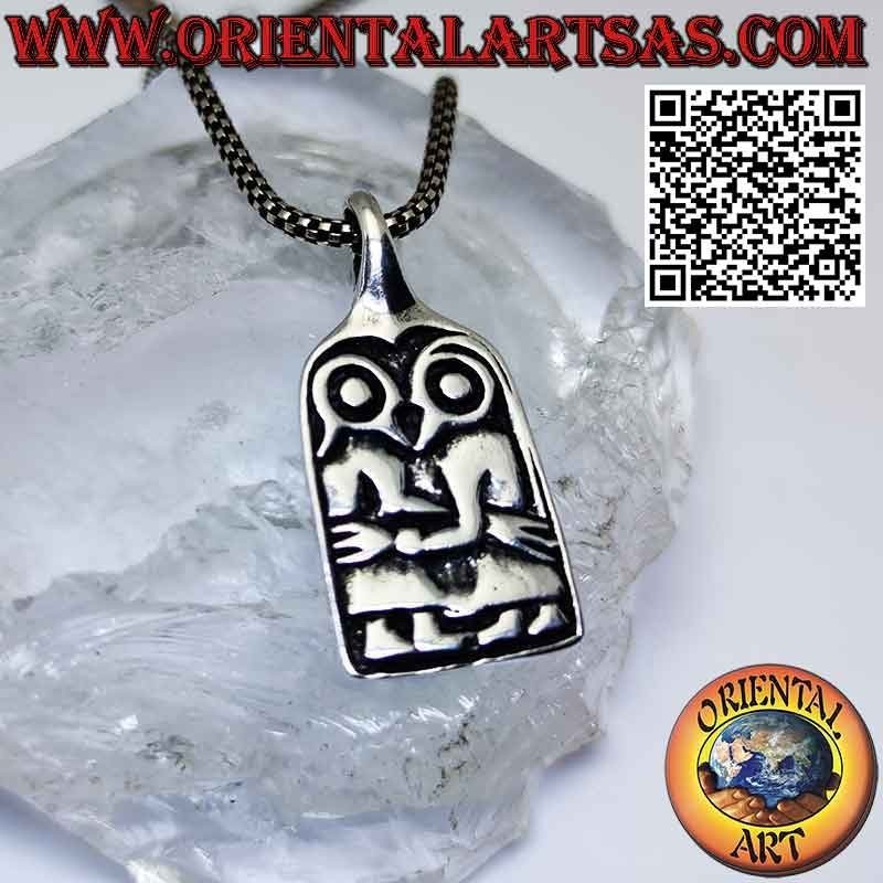 Pendentif en argent, le couple Adam et Eve tombant amoureux pour la première fois