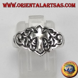 bague en argent pour le petit doigt avec la croix