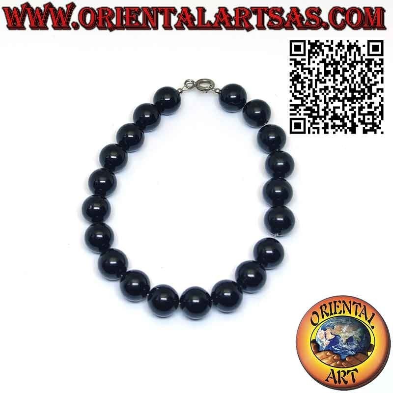 Bracelet Onyx Naturel 8mm, Fermoir Argent | Élégance & Protection