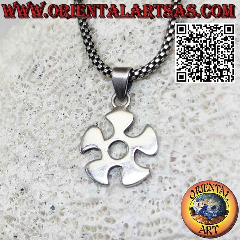 Silver pendant, 5-bladed helix symbol of resilience (resistance)