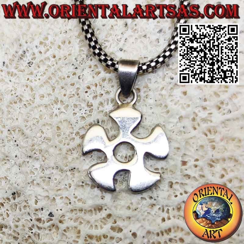 Silver pendant, 5-bladed helix symbol of resilience (resistance)