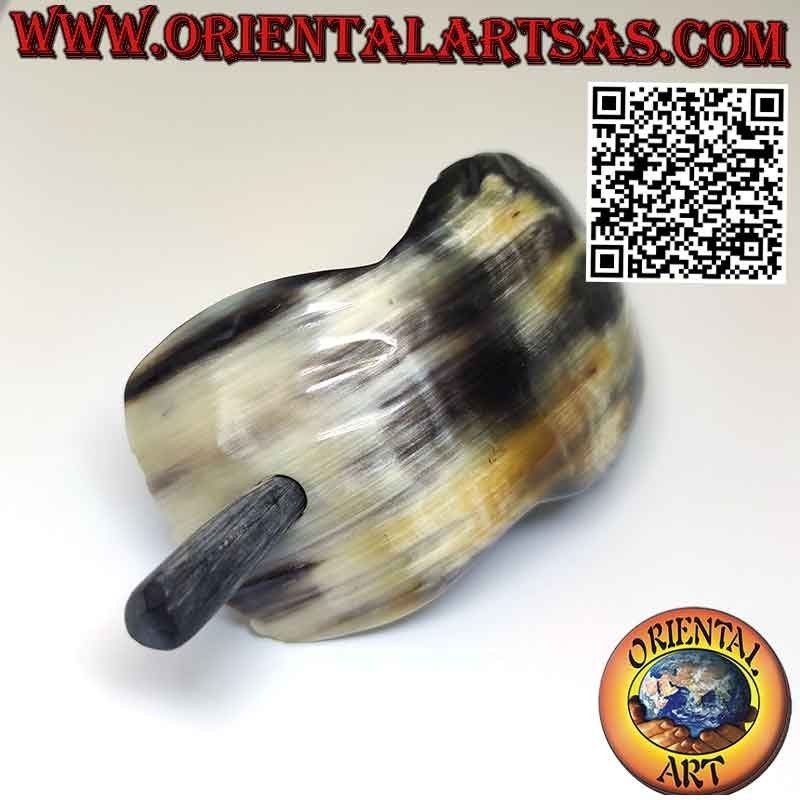 Fermacapelli con bastoncino in corno di bufalo a forma di pesce fatto a mano