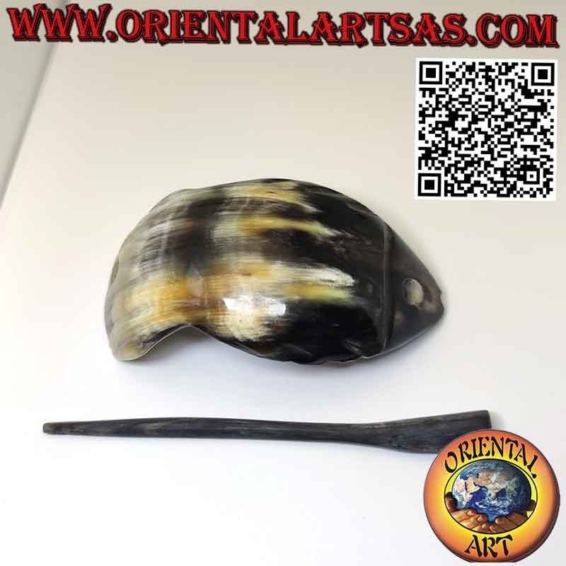 Handmade fish shaped buffalo horn stick hair clip