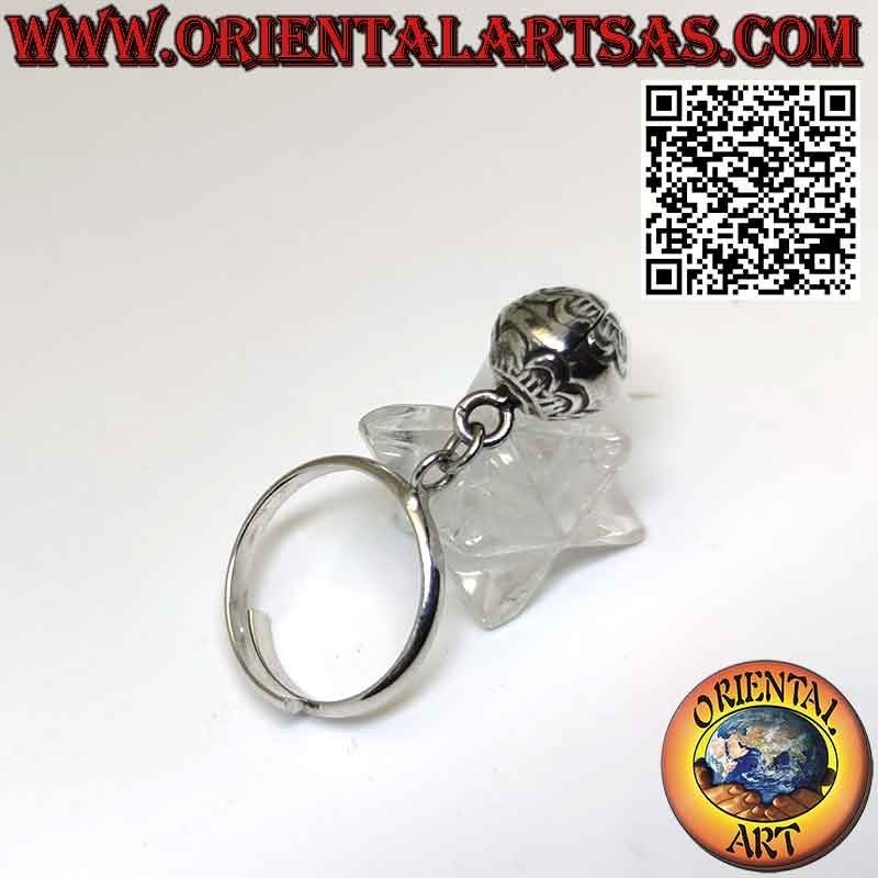 Anello in argento 925‰  regolabile con campanellino etnico mobile