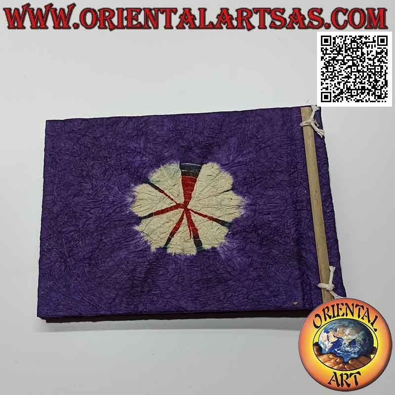 Álbum de fotos de papel de arroz con hojas negras, sol radiante (14x19cm)