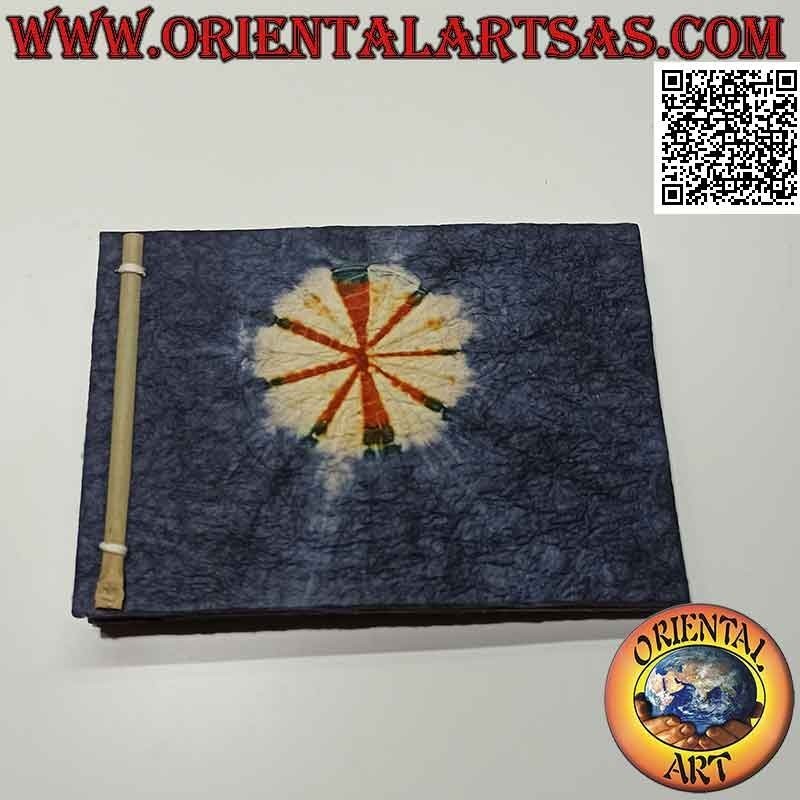 Álbum de fotos de papel de arroz con hojas negras, sol radiante (14x19cm)