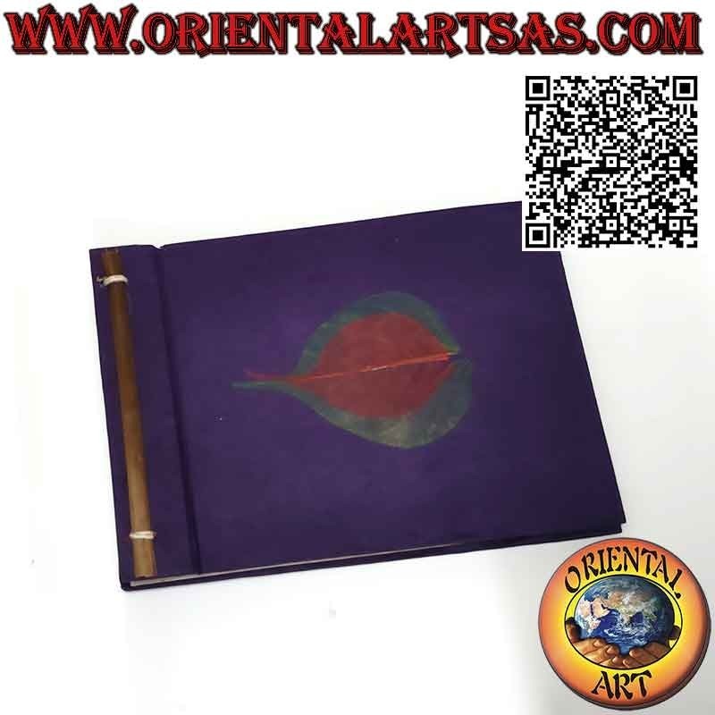 Album photo en papier de riz népalais et feuilles de feuilles noires, (14 x 19 cm)