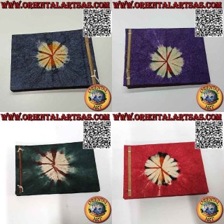 Álbum de fotos de papel de arroz con hojas negras, sol radiante (14x19cm)