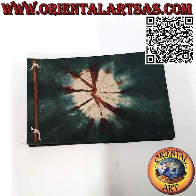 Fotoalbum aus Reispapier mit schwarzen Blättern, strahlende Sonne (14 x19cm)