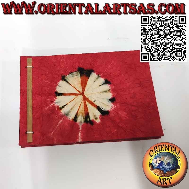 Álbum de fotos de papel de arroz con hojas negras, sol radiante (14x19cm)