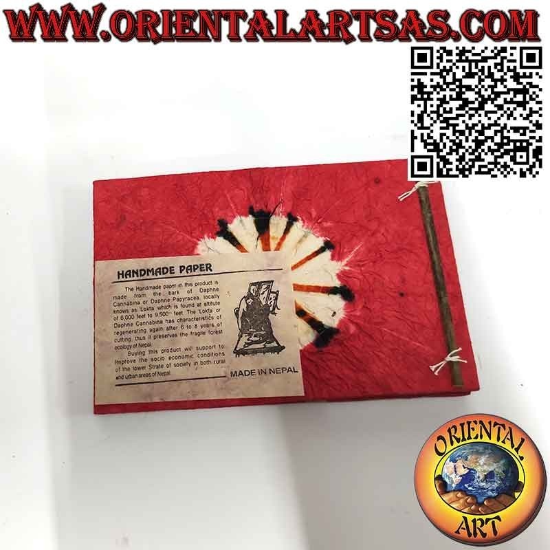 Album photo en papier de riz avec feuilles noires, soleil radieux (14x19cm)