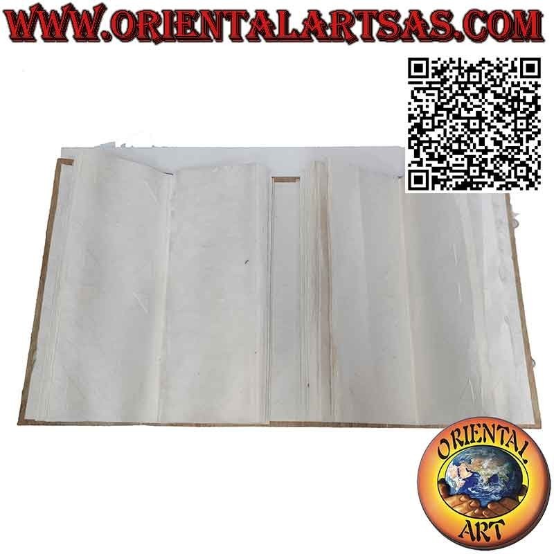 Álbum de fotos en cubierta de corteza de papel de arroz con cierre central, 40 cm (16x2 hojas de 2)