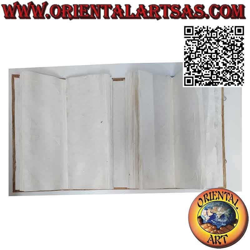 Photo album in rice paper bark cover with central closure, 40 cm (16x2 sheets of 2)