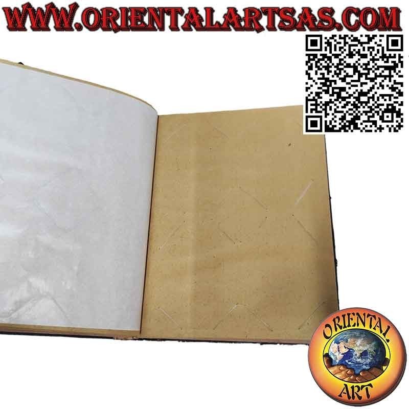 Photo album in natural paper wicker and spice cover (35 cm)