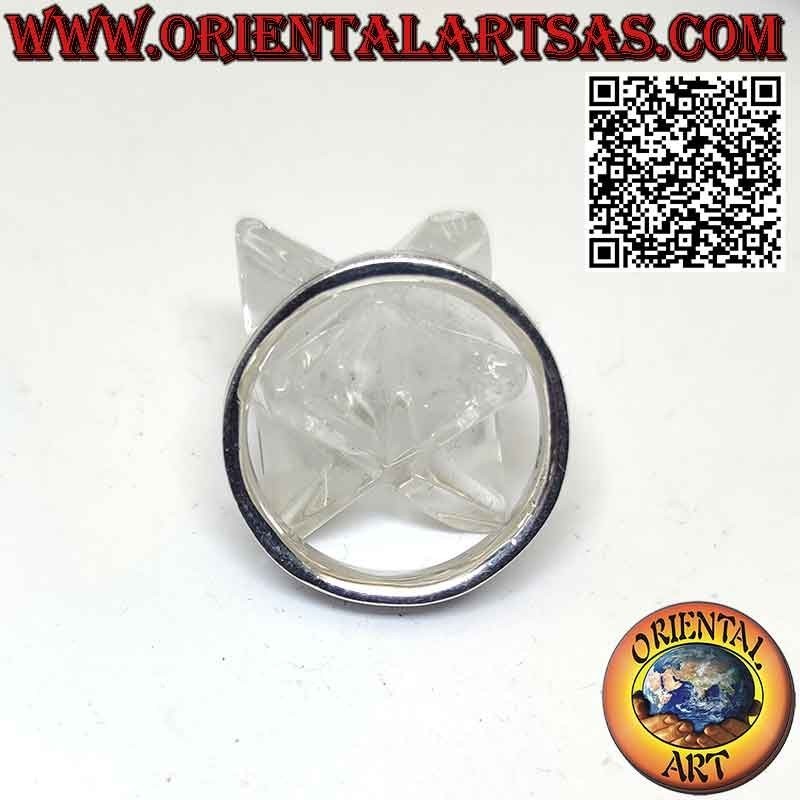 Anillo de plata con banda lisa con 2 líneas paralelas grabadas en los bordes