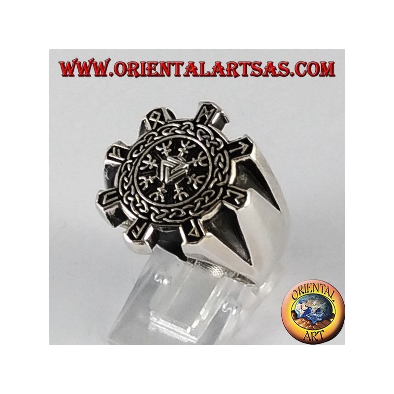 Anillo de plata, celta brújula vegvisir