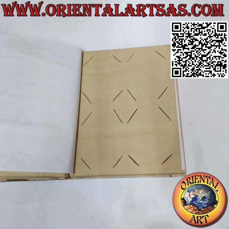 Photo album in natural paper rhombus leaf cover (35 cm)