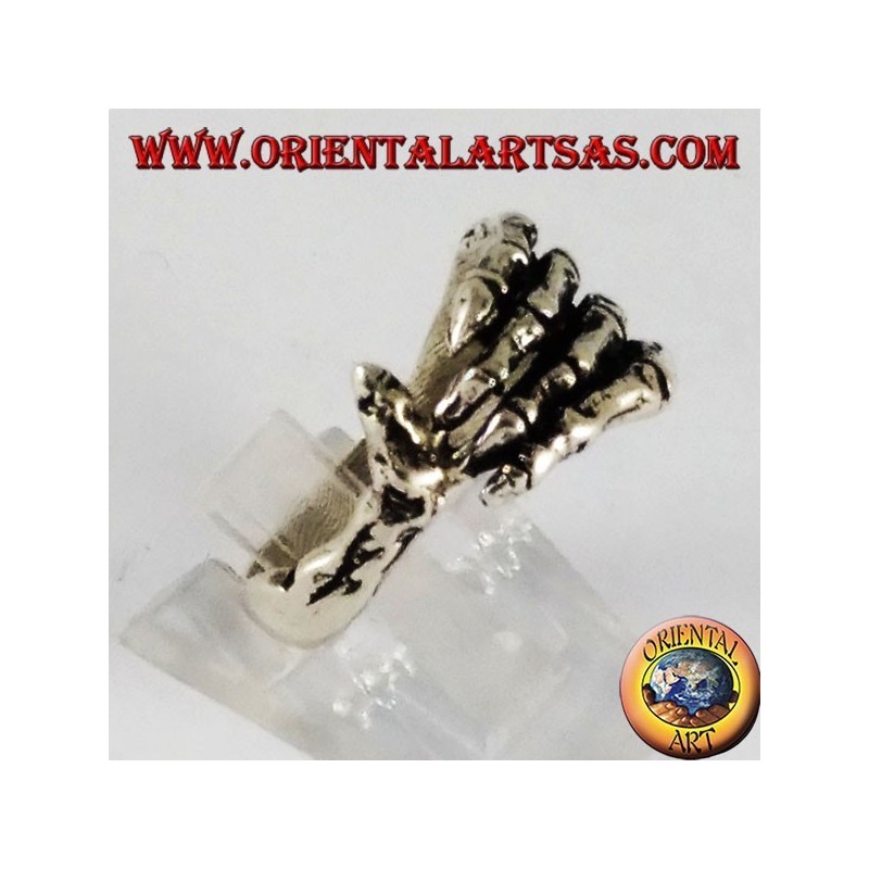 Silber Ring, Skeletthand 