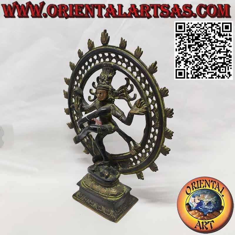 Sculpture of "Nataraja" Shiva cosmic dancer king of dance in bronze 27 cm