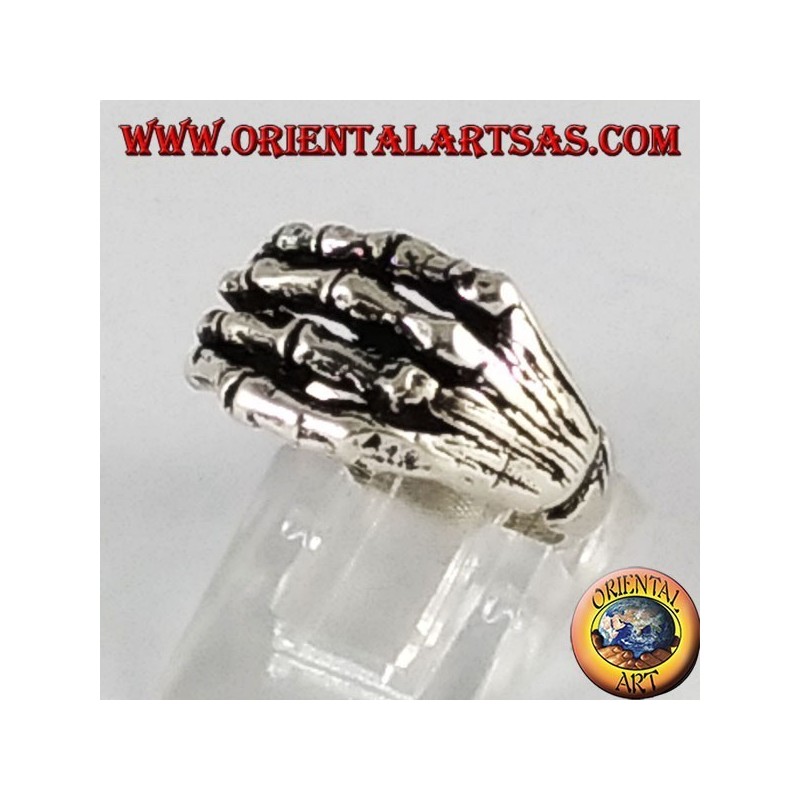 Silber Ring, Skeletthand 